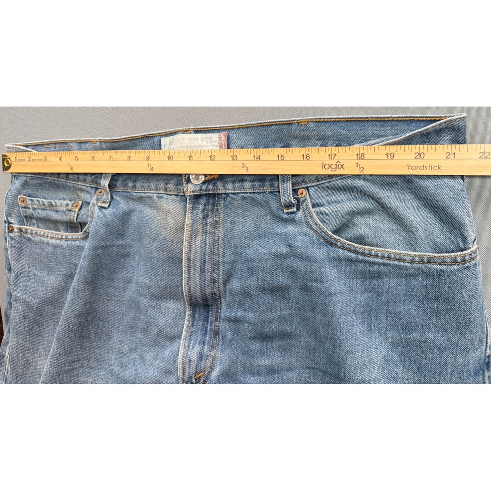 Levis 505 Regular Fit Jeans Light Wash Straight Leg Denim Big & Tall Men's 42x38 - Picture 8 of 15
